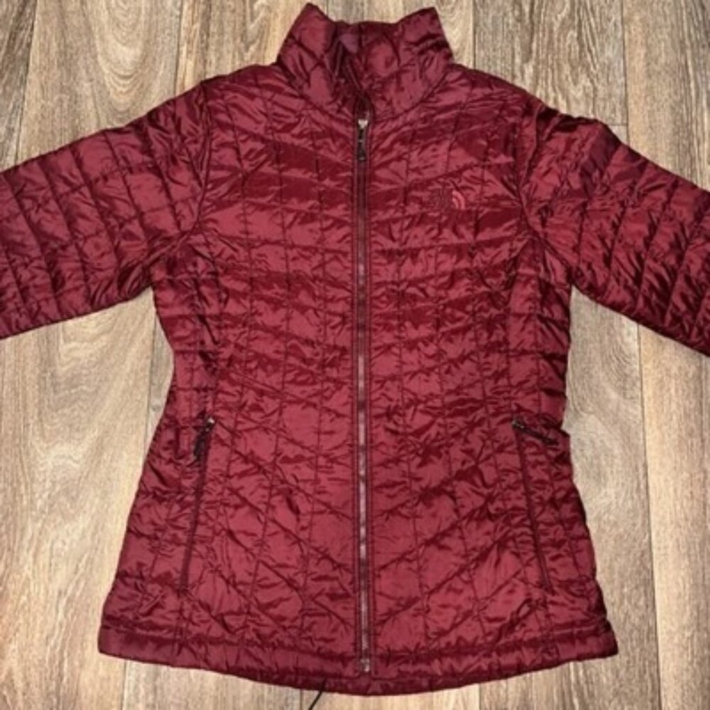 The North Face Thermoball Eco Zip Up  Jacket Women Size Small Maroon